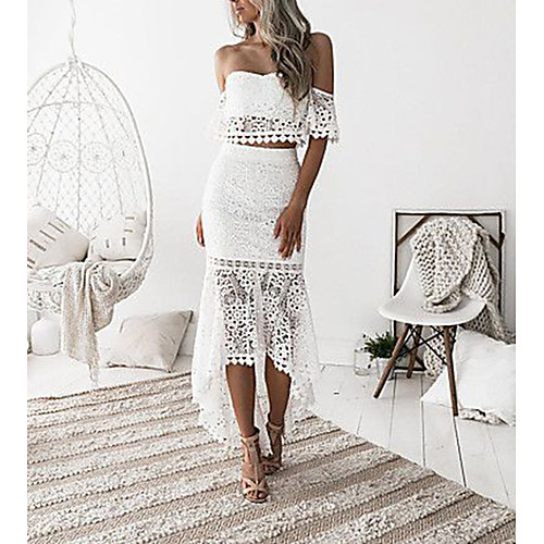 Women's Sophisticated Elegant Slim Sheath Trumpet / Mermaid Dress - Solid Colored Backless Ruffle Lace Trims Strapless Lace White Red Navy Blue S M L XL
Women's Sophisticated Elegant Slim Sheath Trumpet / Mermaid Dress - Solid Colored Backless Ruffle Lace Trims Strapless Lace White Red Navy Blue S M L XL