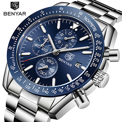 Men's Sport Watch Japanese Japanese Quartz Sporty Stainless Steel Silicone Silver / Pool 30 m Water Resistant / Waterproof Calendar / date / day Stopwatch Analog Luxury - Black / Silver Blue
Men's Sport Watch Japanese Japanese Quartz Sporty Stainless Steel Silicone Silver / Pool 30 m Water Resistant / Waterproof Calendar / date / day Stopwatch Analog Luxury - Black / Silver Blue