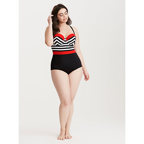Women's Plus Size Basic Boho Black Halter Cheeky One-piece Swimwear - Striped Color Block Backless XL XXL XXXL Black
Women's Plus Size Basic Boho Black Halter Cheeky One-piece Swimwear - Striped Color Block Backless XL XXL XXXL Black