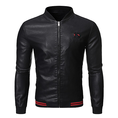 Men's Daily Spring & Fall / Fall & Winter EU / US Size Regular Leather Jacket, Solid Colored Stand Long Sleeve Faux Leather Black / Dark Gray / Yellow / Slim
Men's Daily Spring & Fall / Fall & Winter EU / US Size Regular Leather Jacket, Solid Colored Stand Long Sleeve Faux Leather Black / Dark Gray / Yellow / Slim