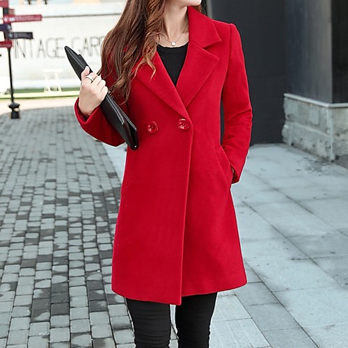 Women's Daily Plus Size Long Coat, Solid Colored Notch Lapel Long Sleeve Polyester Black / Red / Yellow
Women's Daily Plus Size Long Coat, Solid Colored Notch Lapel Long Sleeve Polyester Black / Red / Yellow