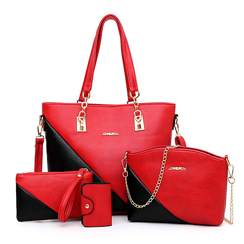 Women's Zipper / Chain PU(Polyurethane) / PU Bag Set Color Block 4 Pieces Purse Set Brown / Blushing Pink / Red / Fall & Winter
Women's Zipper / Chain PU(Polyurethane) / PU Bag Set Color Block 4 Pieces Purse Set Brown / Blushing Pink / Red / Fall & Winter