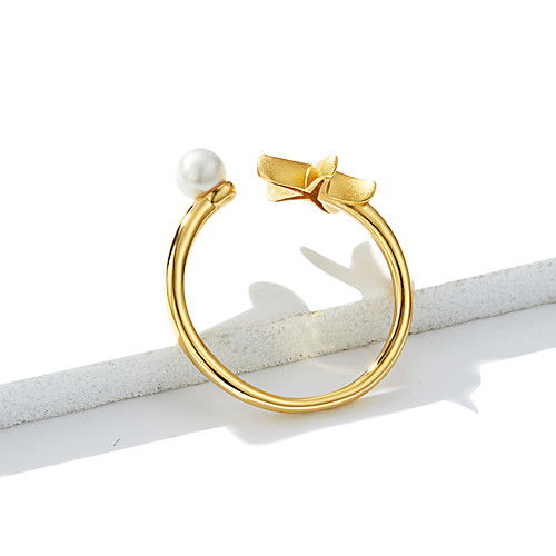 Women's Ring Open Ring Pearl 1pc Gold S925 Sterling Silver Sweet Daily Jewelry
Women's Ring Open Ring Pearl 1pc Gold S925 Sterling Silver Sweet Daily Jewelry