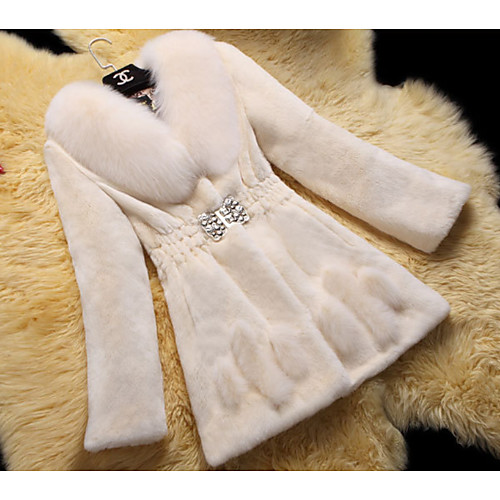 Women's Daily Fall & Winter Regular Faux Fur Coat, Solid Colored Rolled collar 3/4 Length Sleeve / Long Sleeve Faux Fur Black / Wine / White
Women's Daily Fall & Winter Regular Faux Fur Coat, Solid Colored Rolled collar 3/4 Length Sleeve / Long Sleeve Faux Fur Black / Wine / White