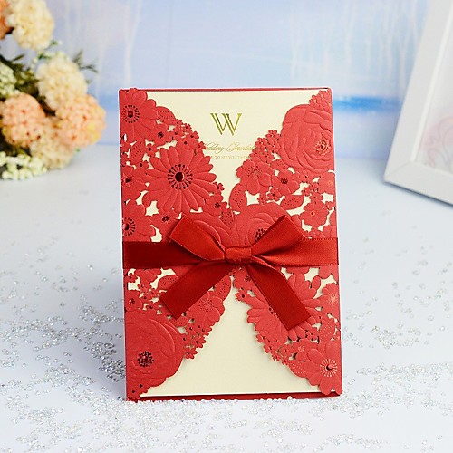 Wrap & Pocket Wedding Invitations 30pcs - Invitation Cards / Thank You Cards / Response Cards Artistic Style / Modern Style / Floral Style Pearl Paper 5""×7 ¼"" (12.718.4cm) Satin Bow / Sash / Ribbon
Wrap & Pocket Wedding Invitations 30pcs - Invitation Cards / Thank You Cards / Response Cards Artistic Style / Modern Style / Floral Style Pearl Paper 5""×7 ¼"" (12.718.4cm) Satin Bow / Sash / Ribbon
