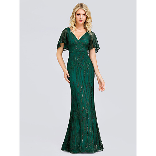 Sheath / Column Plunging Neck Floor Length Lace / Sequined Formal Evening Dress with Sequin by LAN TING Express
Sheath / Column Plunging Neck Floor Length Lace / Sequined Formal Evening Dress with Sequin by LAN TING Express