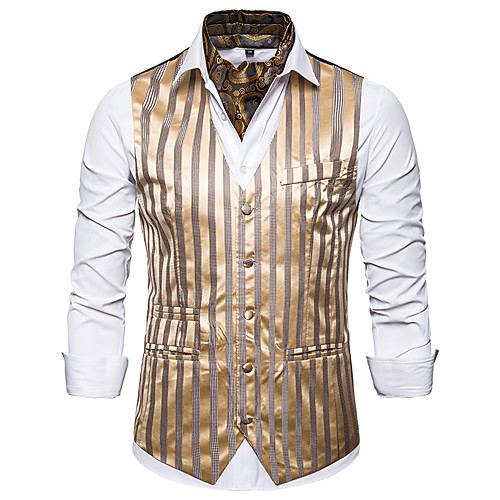 Men's EU / US Size Vest, Striped V Neck Polyester White / Black / Light gray / Slim
Men's EU / US Size Vest, Striped V Neck Polyester White / Black / Light gray / Slim