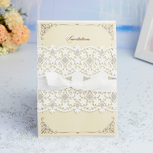 Wrap & Pocket Wedding Invitations 30pcs - Invitation Cards / Thank You Cards / Response Cards Artistic Style / Modern Style / Floral Pearl Paper 5""×7 ¼"" (12.718.4cm) Satin Bow / Sash / Ribbon
Wrap & Pocket Wedding Invitations 30pcs - Invitation Cards / Thank You Cards / Response Cards Artistic Style / Modern Style / Floral Pearl Paper 5""×7 ¼"" (12.718.4cm) Satin Bow / Sash / Ribbon