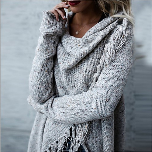 Women's Solid Colored Long Sleeve Cardigan Sweater Jumper, Shawl Fall / Winter Light gray / Green / Dark Gray S / M / L
Women's Solid Colored Long Sleeve Cardigan Sweater Jumper, Shawl Fall / Winter Light gray / Green / Dark Gray S / M / L