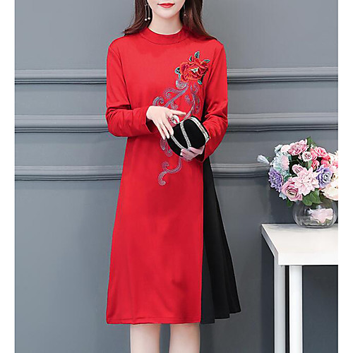 Women's Street chic Elegant Sheath Dress - Solid Colored Color Block Pleated Black Red M L XL XXL
Women's Street chic Elegant Sheath Dress - Solid Colored Color Block Pleated Black Red M L XL XXL