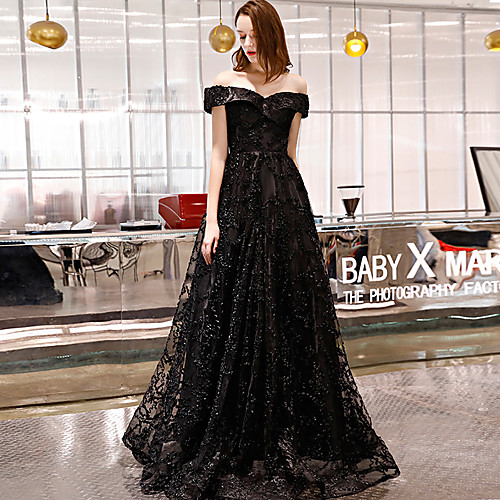 A-Line Off Shoulder Floor Length Lace Sparkle & Shine Formal Evening Dress with by LAN TING Express
A-Line Off Shoulder Floor Length Lace Sparkle & Shine Formal Evening Dress with by LAN TING Express
