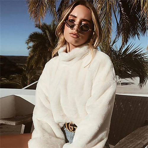 Women's Daily / Holiday Fall & Winter Short Fur Coat, Solid Colored Round Neck / Stand Long Sleeve Faux Fur White / Khaki / Loose
Women's Daily / Holiday Fall & Winter Short Fur Coat, Solid Colored Round Neck / Stand Long Sleeve Faux Fur White / Khaki / Loose