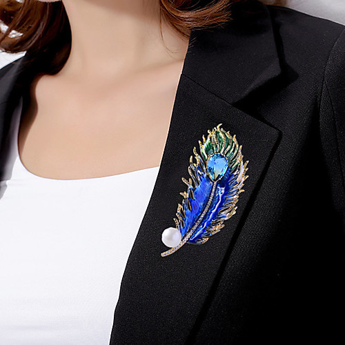 Women's Brooches Fancy Feather Luxury Trendy Elegant Colorful Pearl Gold Plated Imitation Diamond Brooch Jewelry Gold For Wedding Engagement Gift Work Promise
Women's Brooches Fancy Feather Luxury Trendy Elegant Colorful Pearl Gold Plated Imitation Diamond Brooch Jewelry Gold For Wedding Engagement Gift Work Promise