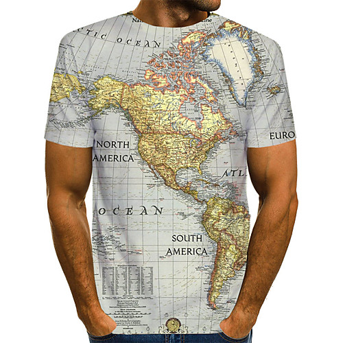 Men's Casual / Daily Bar Street chic / Exaggerated EU / US Size T-shirt - Color Block / 3D / Letter Print Round Neck Gray / Short Sleeve
Men's Casual / Daily Bar Street chic / Exaggerated EU / US Size T-shirt - Color Block / 3D / Letter Print Round Neck Gray / Short Sleeve