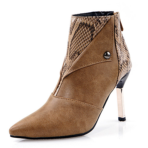 Women's Boots Stiletto Heel Pointed Toe Rivet Faux Leather Booties / Ankle Boots British / Minimalism Spring & Summer / Fall & Winter Black / Brown
Women's Boots Stiletto Heel Pointed Toe Rivet Faux Leather Booties / Ankle Boots British / Minimalism Spring & Summer / Fall & Winter Black / Brown