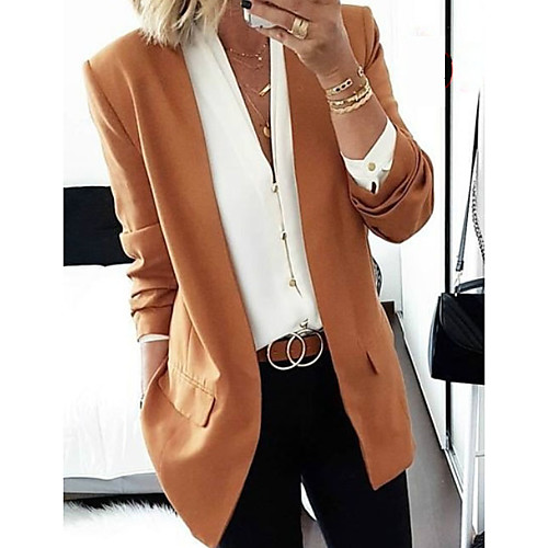 Women's Blazer, Solid Colored Shawl Lapel Polyester Black / Wine / Blushing Pink
Women's Blazer, Solid Colored Shawl Lapel Polyester Black / Wine / Blushing Pink
