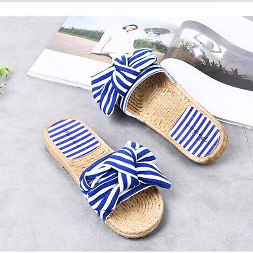 Women's Slippers & Flip-Flops Flat Heel Round Toe Bowknot Canvas Summer Black / Blue
Women's Slippers & Flip-Flops Flat Heel Round Toe Bowknot Canvas Summer Black / Blue