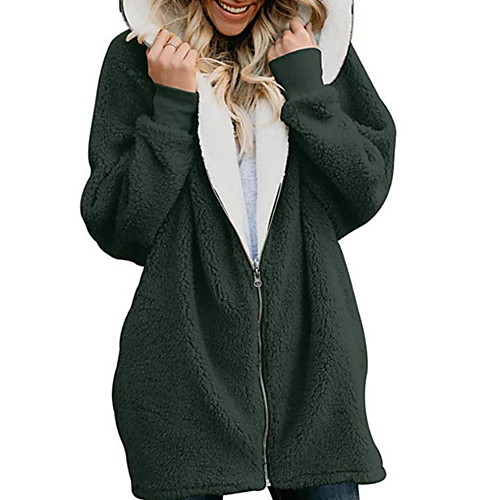 Women's Daily Winter Long Coat, Solid Colored Hooded Long Sleeve Polyester Black / Blushing Pink / Navy Blue / Loose
Women's Daily Winter Long Coat, Solid Colored Hooded Long Sleeve Polyester Black / Blushing Pink / Navy Blue / Loose