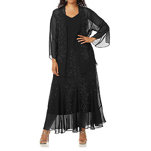 Two Piece V Neck Ankle Length Chiffon Mother of the Bride Dress with Appliques / Ruching by LAN TING Express / Wrap Included
Two Piece V Neck Ankle Length Chiffon Mother of the Bride Dress with Appliques / Ruching by LAN TING Express / Wrap Included