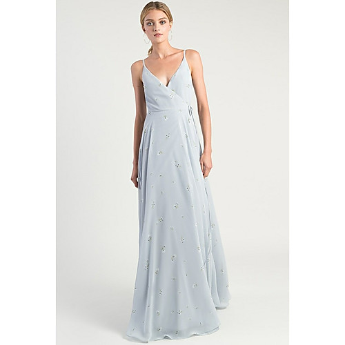 A-Line Spaghetti Strap Floor Length Chiffon Bridesmaid Dress with Pattern / Print by LAN TING Express
A-Line Spaghetti Strap Floor Length Chiffon Bridesmaid Dress with Pattern / Print by LAN TING Express