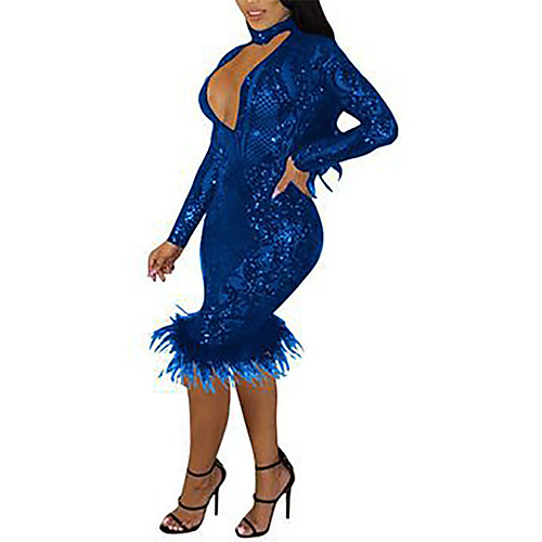 Women's Wedding Party Party / Cocktail Elegant Sheath Dress - Solid Colored White Blue, Sequins White Royal Blue S M L
Women's Wedding Party Party / Cocktail Elegant Sheath Dress - Solid Colored White Blue, Sequins White Royal Blue S M L