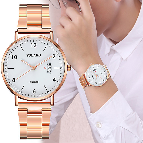 Women's Quartz Watches New Arrival Fashion Black Silver Rose Gold Stainless Steel Chinese Quartz Black WhiteBlack Rose Gold Calendar / date / day Chronograph New Design 1 pc Analog One Year Battery
Women's Quartz Watches New Arrival Fashion Black Silver Rose Gold Stainless Steel Chinese Quartz Black WhiteBlack Rose Gold Calendar / date / day Chronograph New Design 1 pc Analog One Year Battery