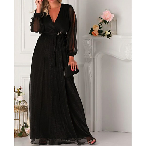 A-Line Plunging Neck Floor Length Chiffon Formal Evening Dress with Appliques / Pleats by LAN TING Express
A-Line Plunging Neck Floor Length Chiffon Formal Evening Dress with Appliques / Pleats by LAN TING Express