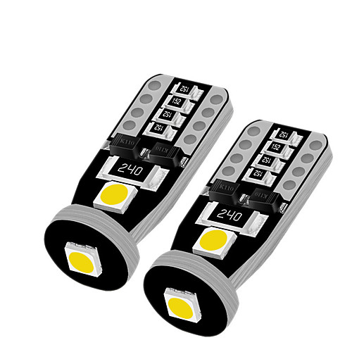 10PCS 5W 12V T10 3SMD 5050 LED Canbus Error Free Interior Light Lamp Bulb White