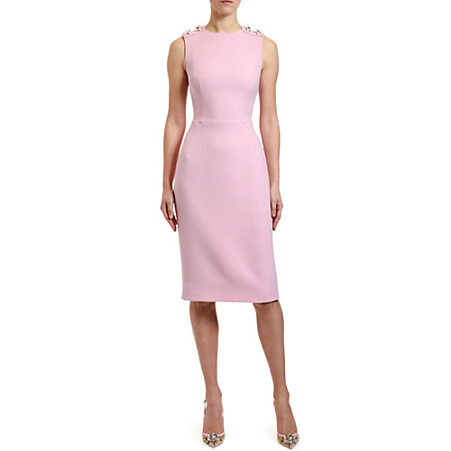 Sheath / Column Jewel Neck Knee Length Polyester Mother of the Bride Dress with Appliques by LAN TING Express
Sheath / Column Jewel Neck Knee Length Polyester Mother of the Bride Dress with Appliques by LAN TING Express