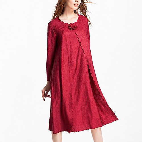 Sheath / Column Scalloped Neckline Knee Length Polyester Mother of the Bride Dress with Appliques by LAN TING Express
Sheath / Column Scalloped Neckline Knee Length Polyester Mother of the Bride Dress with Appliques by LAN TING Express