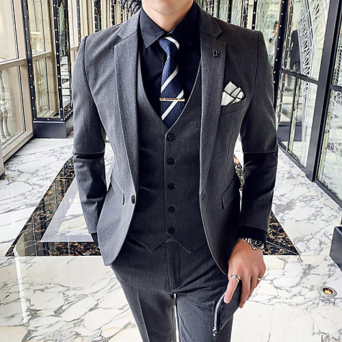 Light Grey / Gray Solid Colored Slim Fit Polyester Suit - Notch Single Breasted One-button
Light Grey / Gray Solid Colored Slim Fit Polyester Suit - Notch Single Breasted One-button