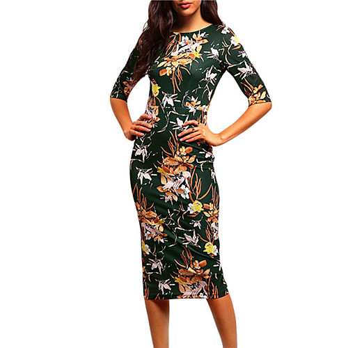 Women's Daily Wear Basic Bodycon Shift Sheath Dress - Geometric Green S M L XL
Women's Daily Wear Basic Bodycon Shift Sheath Dress - Geometric Green S M L XL