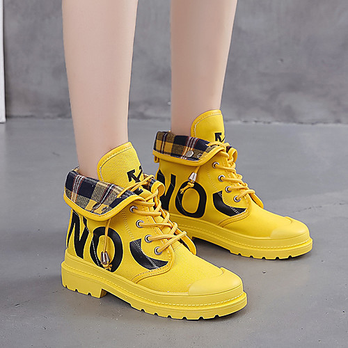 Women's Boots Creepers Round Toe Canvas Mid-Calf Boots Casual Walking Shoes Winter Black / White / Yellow / Slogan
Women's Boots Creepers Round Toe Canvas Mid-Calf Boots Casual Walking Shoes Winter Black / White / Yellow / Slogan