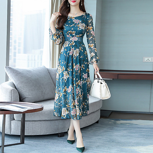 Women's Daily Elegant A Line Dress - Floral Ruffle Print Black Blushing Pink Blue S M L XL
Women's Daily Elegant A Line Dress - Floral Ruffle Print Black Blushing Pink Blue S M L XL