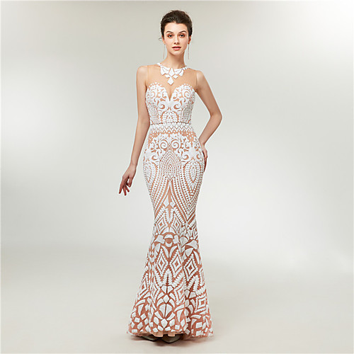 Mermaid / Trumpet Jewel Neck Sweep / Brush Train Sequined Formal Evening Dress with Sequin by LAN TING Express
Mermaid / Trumpet Jewel Neck Sweep / Brush Train Sequined Formal Evening Dress with Sequin by LAN TING Express