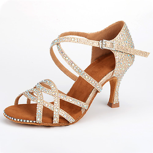 Women's Dance Shoes Synthetics Latin Shoes Sparkling Glitter / Crystals / Glitter Heel Flared Heel Customizable Almond
Women's Dance Shoes Synthetics Latin Shoes Sparkling Glitter / Crystals / Glitter Heel Flared Heel Customizable Almond