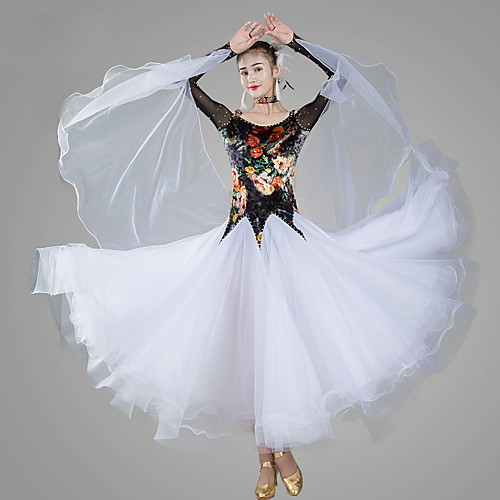 Ballroom Dance Dresses Women's Performance Organza / Tulle / Velvet Pattern / Print Long Sleeve Natural Dress
Ballroom Dance Dresses Women's Performance Organza / Tulle / Velvet Pattern / Print Long Sleeve Natural Dress