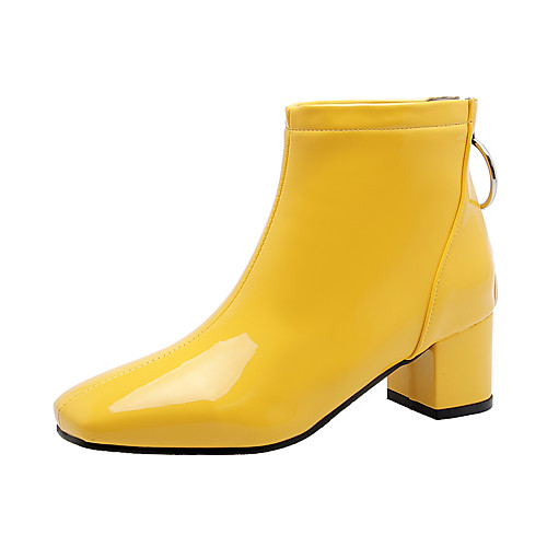 Women's Boots Chunky Heel Square Toe Patent Leather Booties / Ankle Boots Fall & Winter Black / White / Yellow / Party & Evening
Women's Boots Chunky Heel Square Toe Patent Leather Booties / Ankle Boots Fall & Winter Black / White / Yellow / Party & Evening