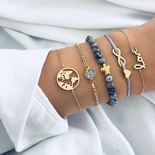 Women's Bead Bracelet Layered Maps Turtle Infinity Bohemian European Trendy Ethnic Fashion Alloy Bracelet Jewelry Gold For Gift Daily Street Holiday Work
Women's Bead Bracelet Layered Maps Turtle Infinity Bohemian European Trendy Ethnic Fashion Alloy Bracelet Jewelry Gold For Gift Daily Street Holiday Work