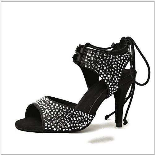 Women's / Girls' Dance Shoes Suede Latin Shoes Heel Slim High Heel Black / Silver
Women's / Girls' Dance Shoes Suede Latin Shoes Heel Slim High Heel Black / Silver