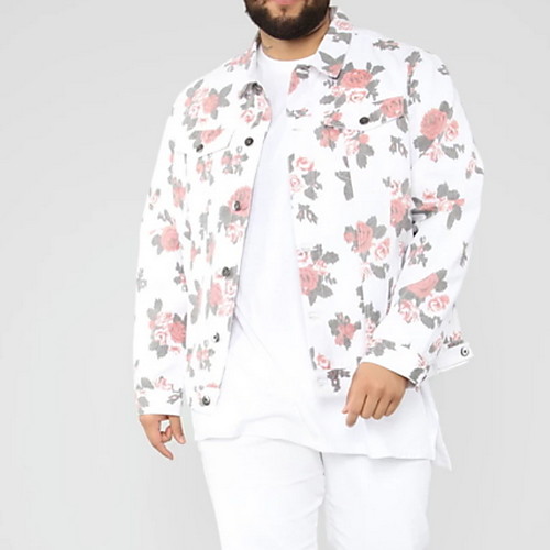 Men's Daily Spring & Summer Regular Jacket, Geometric Peaked Lapel Long Sleeve Polyester White
Men's Daily Spring & Summer Regular Jacket, Geometric Peaked Lapel Long Sleeve Polyester White