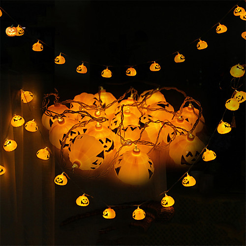 1 5m Halloween Pumpkin String Lights With 10 Led Battery Operated