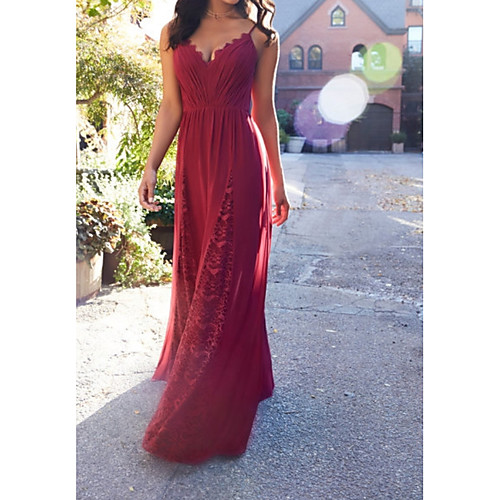 A-Line V Neck Floor Length Chiffon Bridesmaid Dress with Appliques / Ruching by LAN TING Express
A-Line V Neck Floor Length Chiffon Bridesmaid Dress with Appliques / Ruching by LAN TING Express