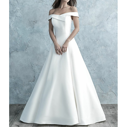 A-Line Off Shoulder Floor Length Satin Made-To-Measure Wedding Dresses with Buttons by LAN TING Express
A-Line Off Shoulder Floor Length Satin Made-To-Measure Wedding Dresses with Buttons by LAN TING Express
