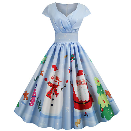 Women's Christmas Festival Vintage Basic Swing Dress - Geometric Snowflake Santa Claus, Print Blue S M L XL
Women's Christmas Festival Vintage Basic Swing Dress - Geometric Snowflake Santa Claus, Print Blue S M L XL