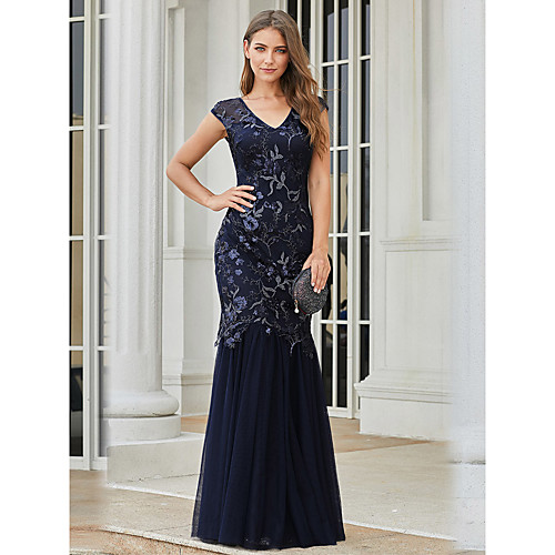 Mermaid / Trumpet V Neck Floor Length Tulle / Sequined Formal Evening Dress with by LAN TING Express
Mermaid / Trumpet V Neck Floor Length Tulle / Sequined Formal Evening Dress with by LAN TING Express