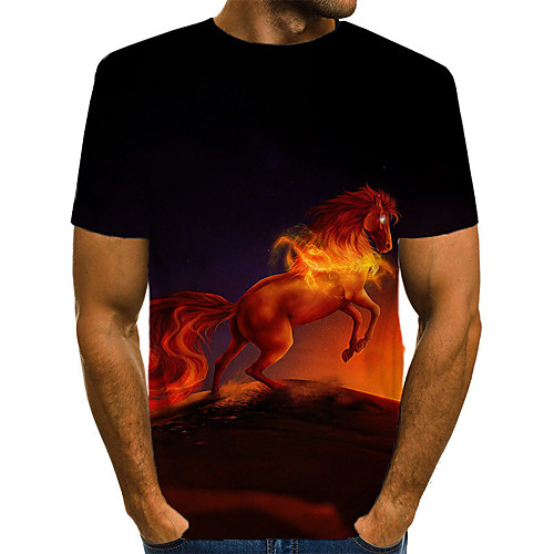 Men's Daily Holiday Vintage / Rock T-shirt - Color Block / 3D / Animal Black & Red / Horse, Print Black
Men's Daily Holiday Vintage / Rock T-shirt - Color Block / 3D / Animal Black & Red / Horse, Print Black