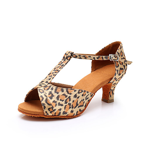 Women's Dance Shoes Satin Latin Shoes Paillette Heel Cuban Heel Black / Brown / Leopard
Women's Dance Shoes Satin Latin Shoes Paillette Heel Cuban Heel Black / Brown / Leopard