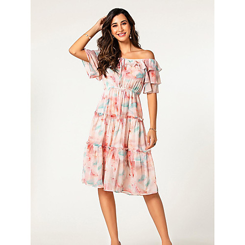 Women's Daily Wear Vacation Basic Sheath Dress - Color Block Ruffle Ruched Patchwork Blushing Pink M
Women's Daily Wear Vacation Basic Sheath Dress - Color Block Ruffle Ruched Patchwork Blushing Pink M