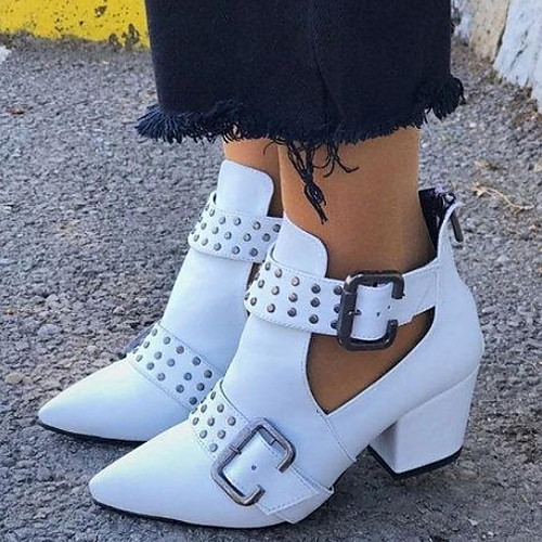 Women's Boots Chunky Heel Pointed Toe PU Booties / Ankle Boots Summer Black / White / Red
Women's Boots Chunky Heel Pointed Toe PU Booties / Ankle Boots Summer Black / White / Red